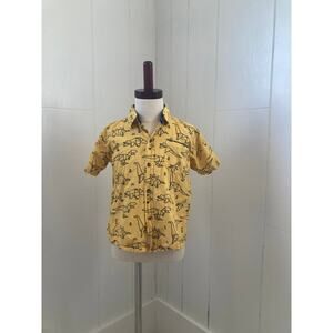 Craft + Flow Yellow Dinosaur Buttondown, Size 5